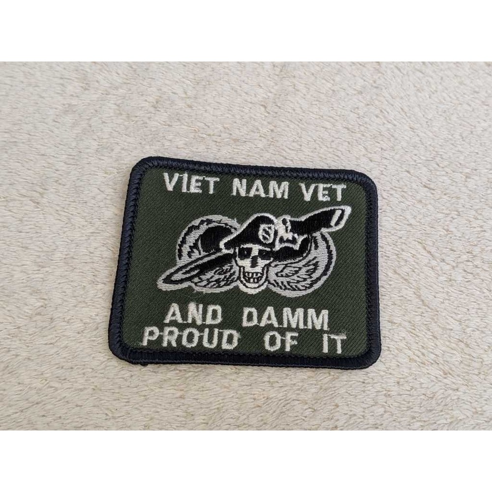 Viet Nam Vet Patch Skull Parachutist Vietnam Veteran Proud Military Morale